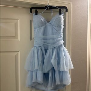 Selfie Leslie Light Blue Satin Gown